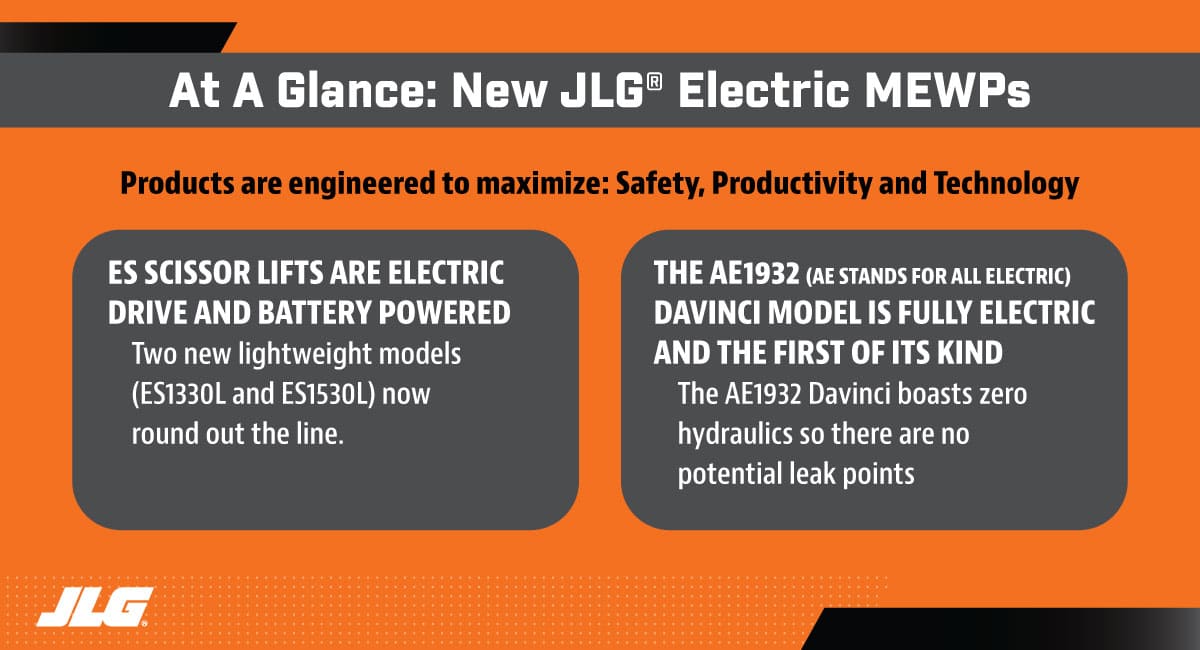 New JLG Electric MEWPs at a Glance