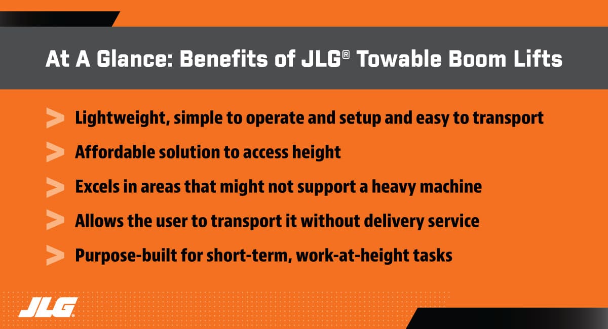 Benefits of JLG Towable Boom Lifts at a Glance