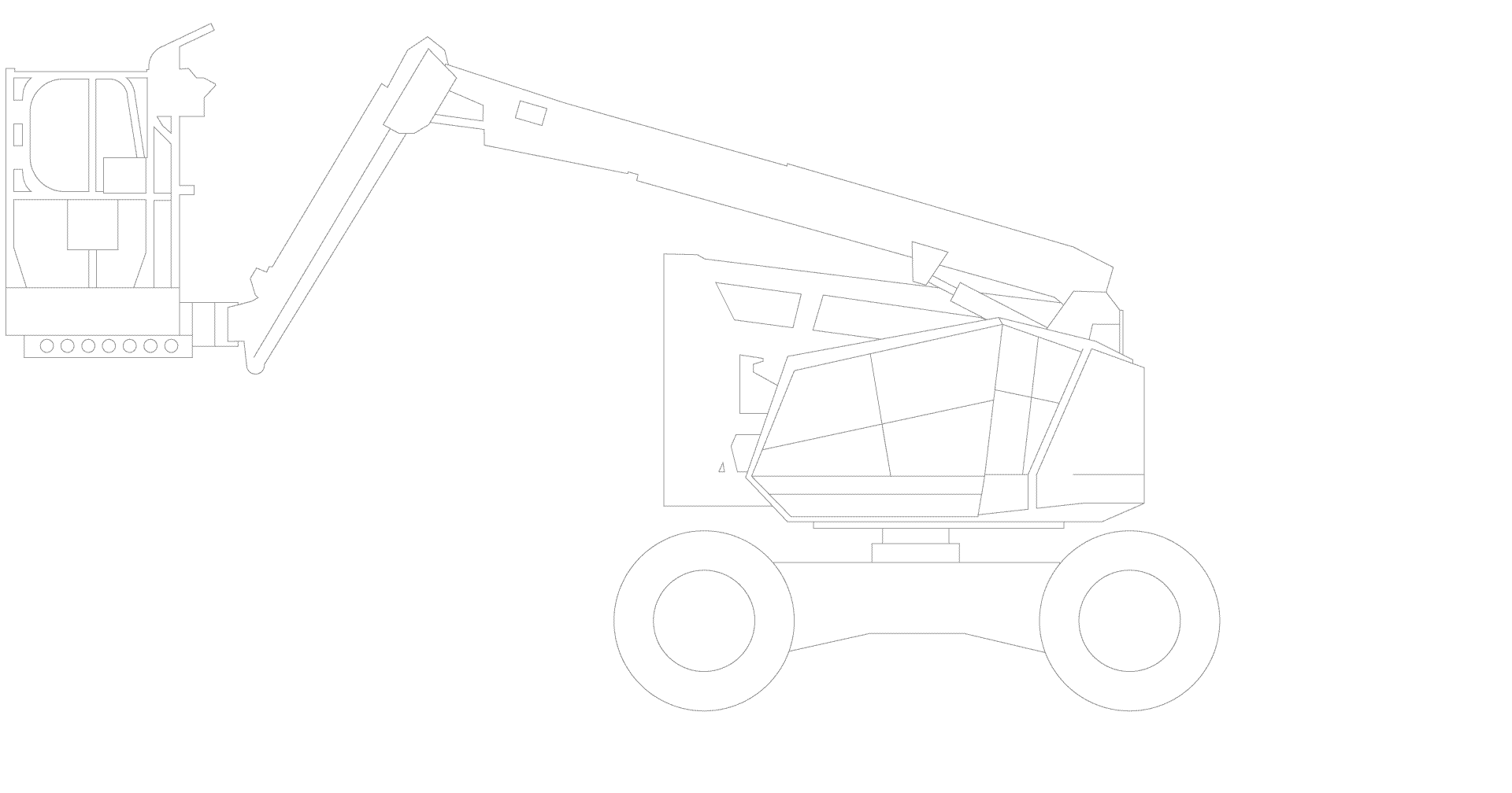 Grey 2D line drawing of JLG Boom Lift