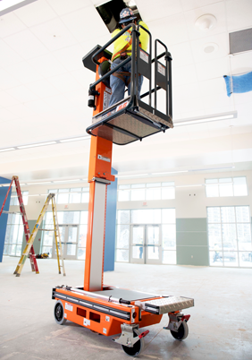 Electrical contractor uses JLG® EcoLift to access wiring