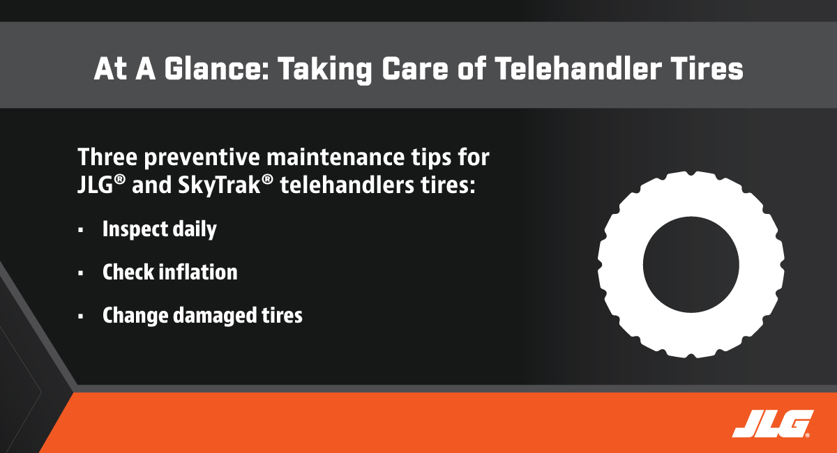 Tire Care Tips for Telehandler Tires at a Glance