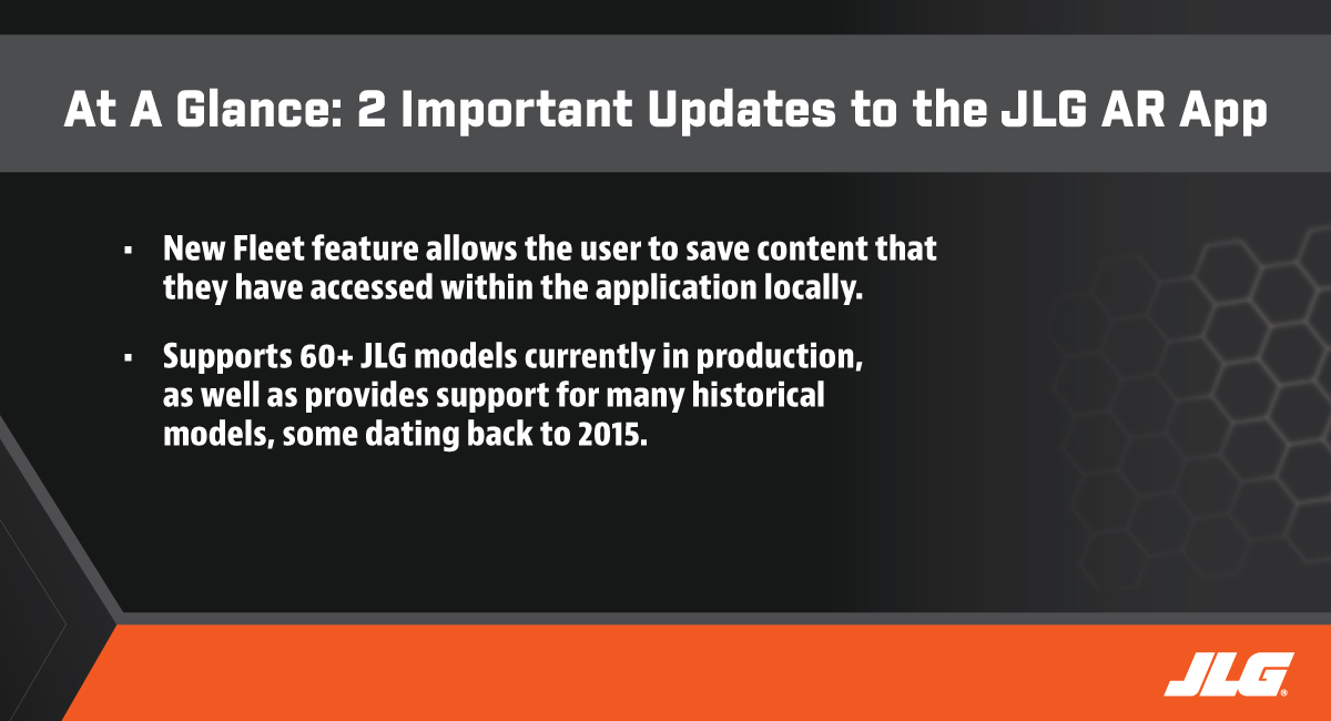 JLG's Updated Augmented Reality App at a Glance