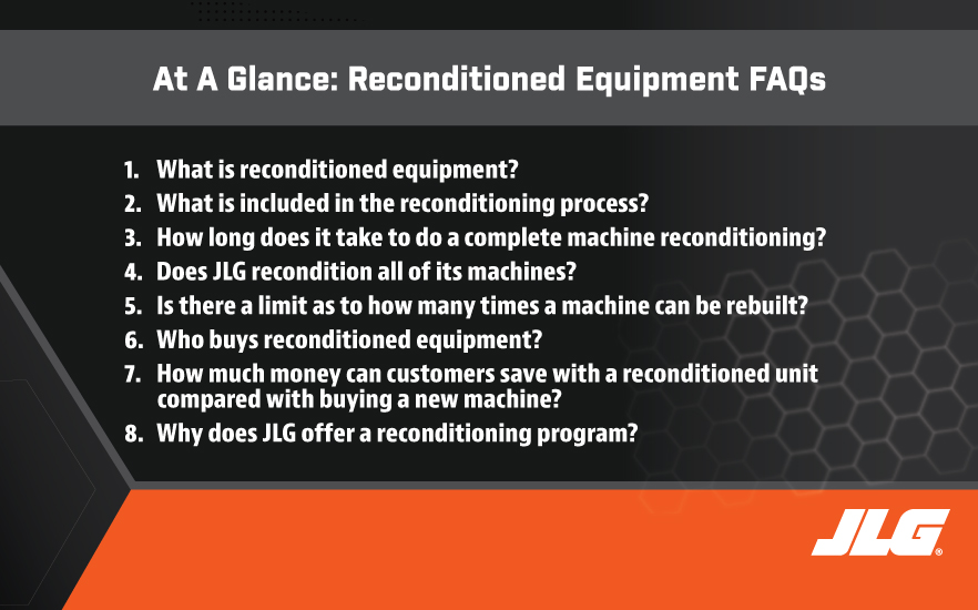 8 Questions about JLG's Reconditioned Equipment at a Glance