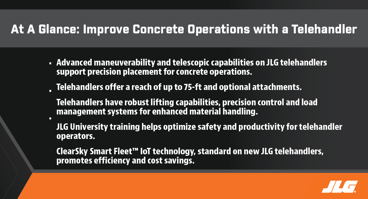 Tips to improve concrete operations with a telehandler
