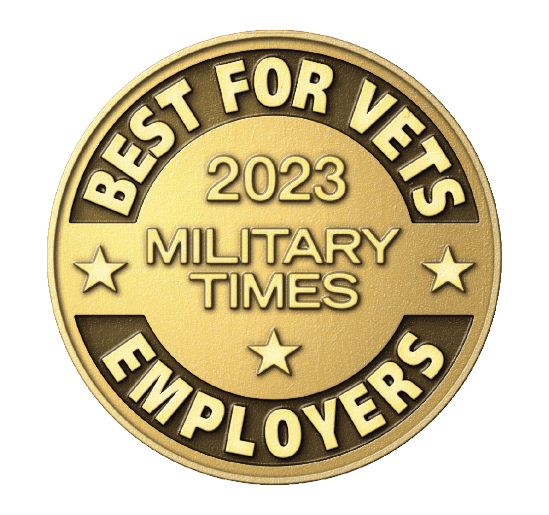 Gold 2023 Military Times Best for Vets Employers Award logo