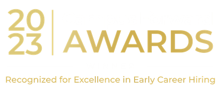 RippleMatch 2023 Campus Forward Program award logo with white and gold text