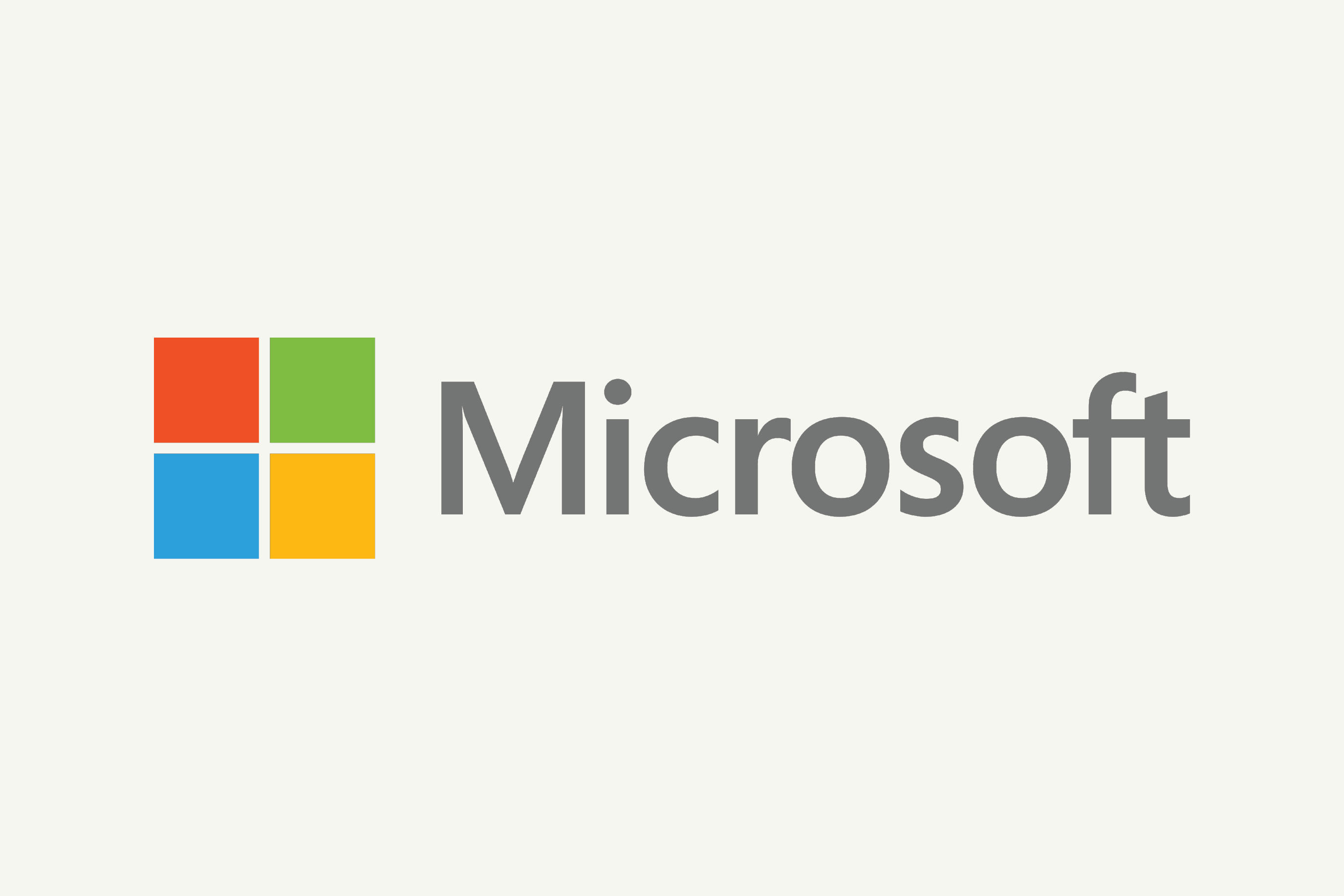 Microsoft logo on cream background
