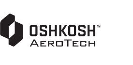 Black Oshkosh AeroTech logo