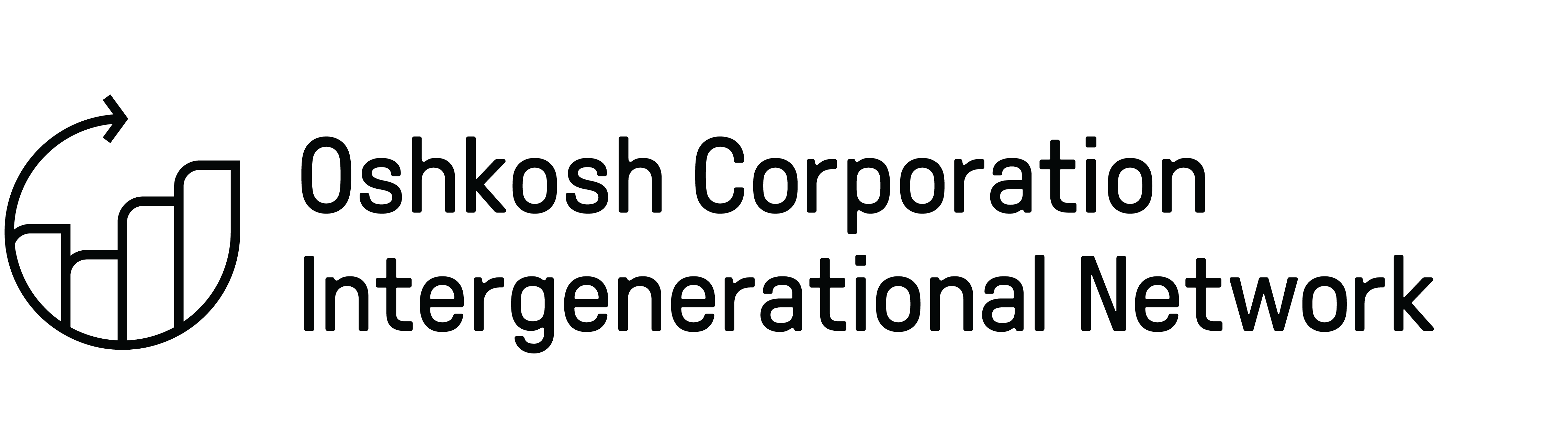 Black Oshkosh Corporation Intergenerational Network logo