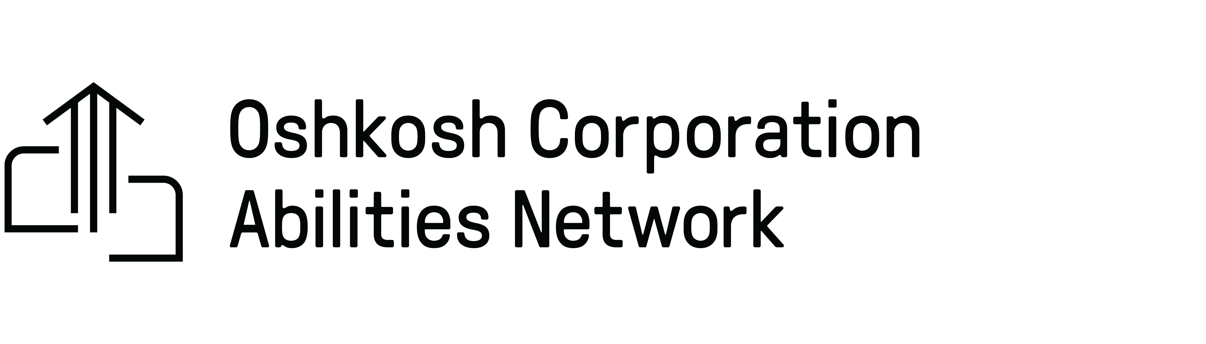Black Oshkosh Corporation Abilities Network logo